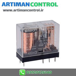 رله شیشه ای کتابی اومرون 12 ولت 16 آمپر 8 پایه تک کنتاکت